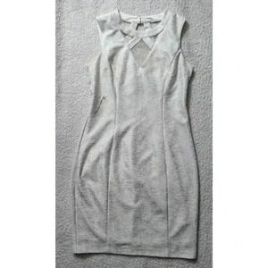 Guess Gorgeous Ivory & Gold Sleeveless Cutout Sheath Cocktail Dress Size 6